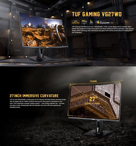 ASUS 27 inch TUF VG27WQ WQHD (2560x1440) , 165Hz , FreeSync ,1ms , HDR ...