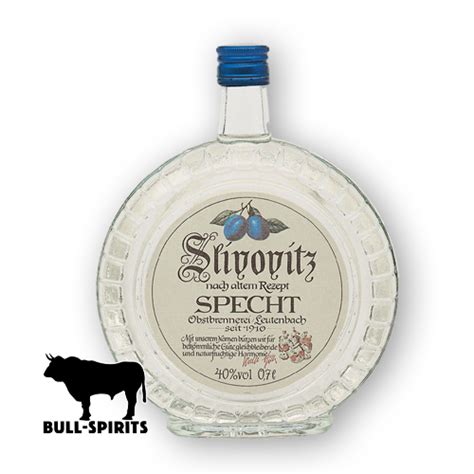 Specht Slivovitz Zwetschgenobstbrand 40 Vol 07l Spirituosen