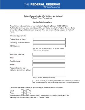 Fillable Online Opt Out Form Form Used To Opt Out Of The Real Time