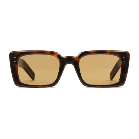 Gucci Rectangular Acetate Sunglasses Turtle Gucci Eyewear Avvenice