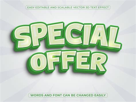 Efecto De Texto De Oferta Especial Con Color Blanco Y Editable Vector