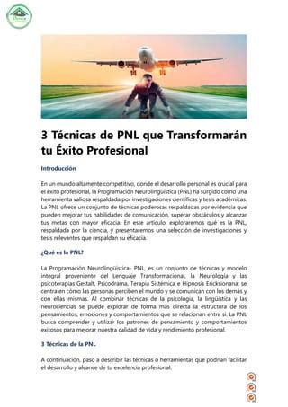 T Cnicas De Pnl Que Transformar N Tu Xito Profesional Pdf