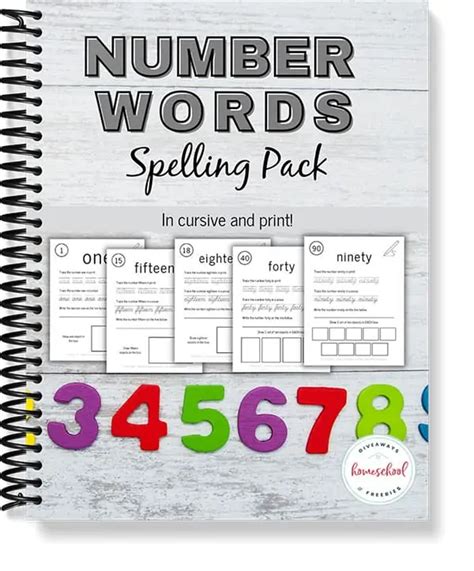 Number Word Printables For Spelling Practice Print And Cursive