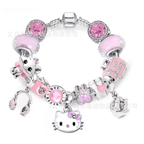 Sanrio Pulseras Pandora De Hello Kitty Serie De Plata De Ley 925