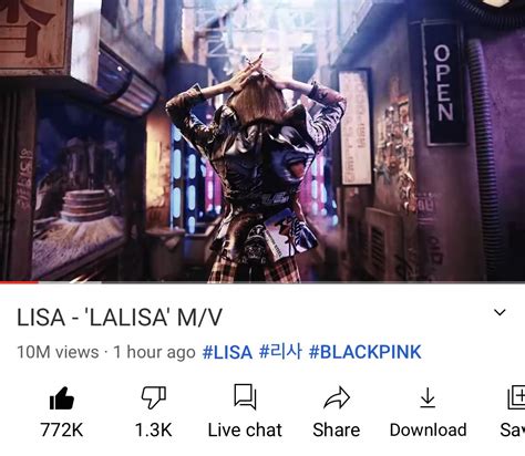 LISANATIONS on Twitter: "LALISA MV has surpassed 10M views in 1 hour ...