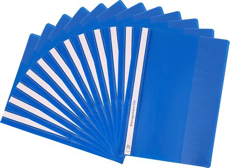 GUOKOFF A4 Project Folder Blue X 12Pcs Plastic Report Files 2 Prong