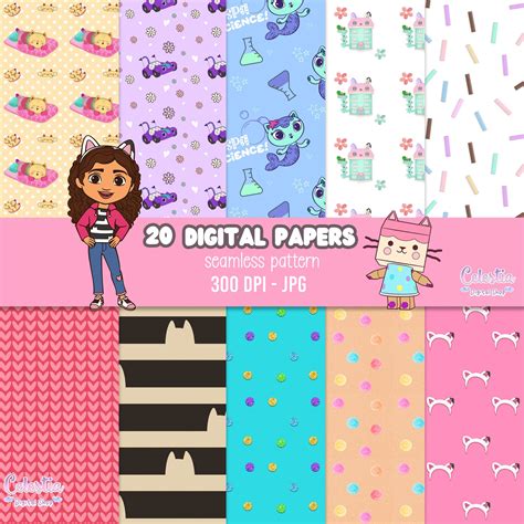 Cute Gabby S Dollhouse Pastel Digital Paper Seamless Etsy