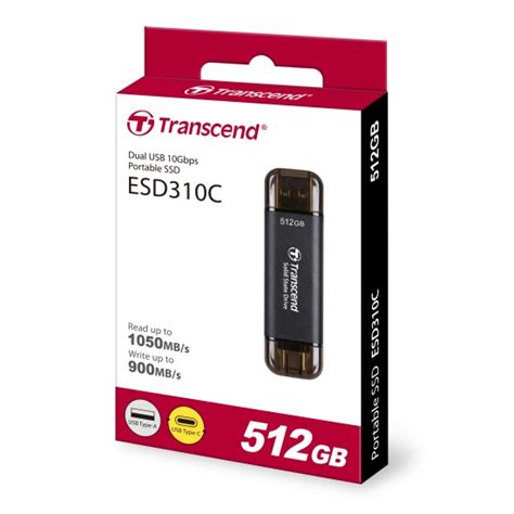 Transcend 512GB ESD310C Type C Portable SSD Black