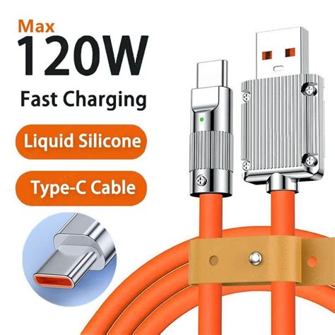 120W 7A USB C Cable Super Fast Charging Data Cord Liquid Silicone Type