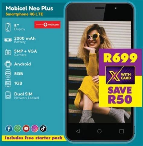 Mobicel Neo Plus Smartphone 4G LTE 5 Offer At Shoprite