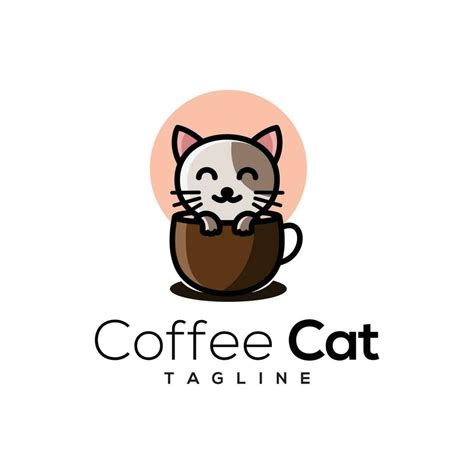 coffee cat logo vector design 25556499 Vector Art at Vecteezy