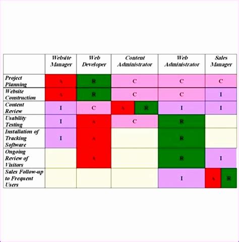 Responsibility Matrix Template Excel