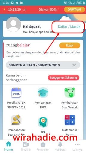 Cara Menggunakan Ruangguru Melalui Aplikasi | wirahadie.com 