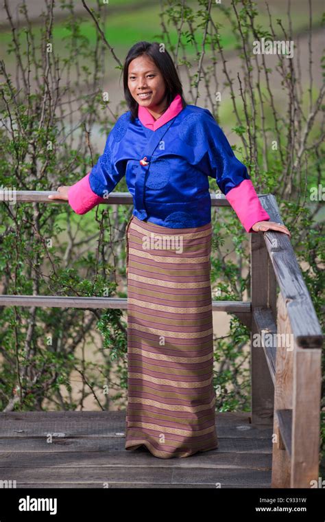 A Bhutanese Girl In National Dress The Kira Stock Photo Alamy