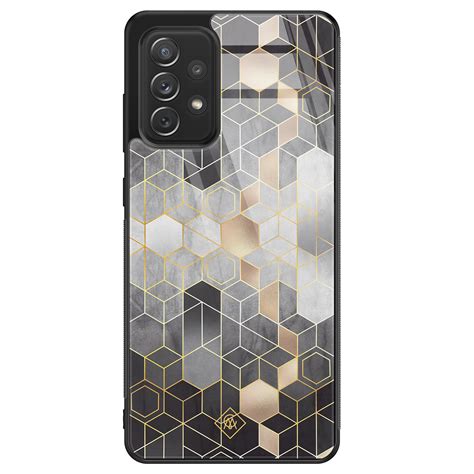 Samsung Galaxy A Glazen Hardcase Grey Cubes Casimoda Nl