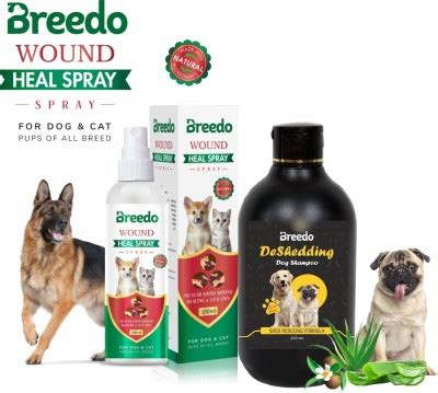 Breedo Dog Deshedding Shampoo Conditioning (250ml) + Dog Wound Healing ...