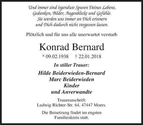 Traueranzeigen Von Konrad Bernard Trauer In NRW De