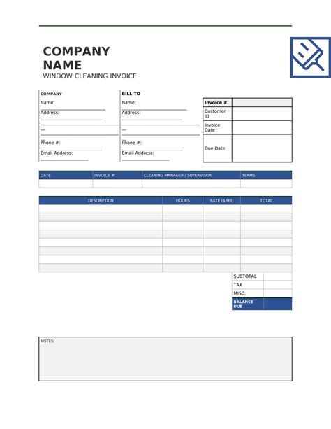 Free Printable Cleaning Invoice Templates Word Excel