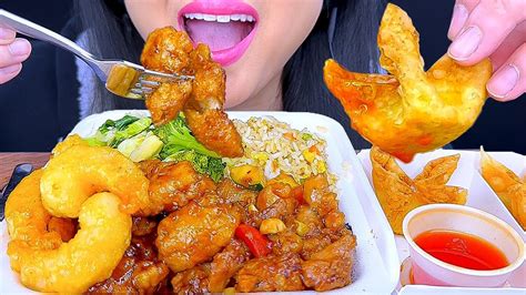 Asmr Mukbang Honey Walnut Shrimp Orange Chicken Cheesy Rangoons