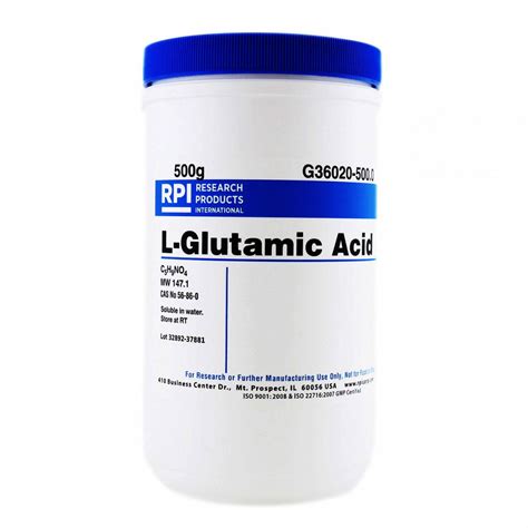 56 86 0 147 1 L Glutamic Acid 30ud37 G36020 500 0 Grainger