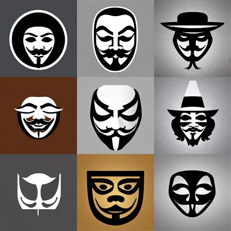 Minimal Guy Fawkes Anonymous Mask Logo By Karl Stable Diffusion OpenArt