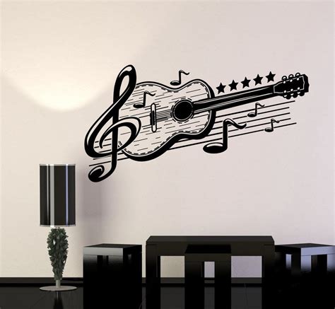 Vinyl Wall Decal Guitar Musical Art Music Decor Stickers Mural Ig