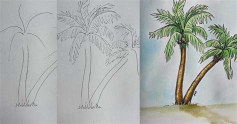 Palm Tree Drawing Easy Step By Step Mireille Mcqueen