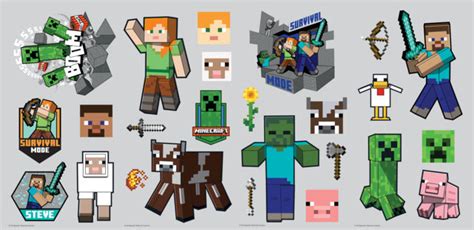 Minecraft Characters Peel & Stick Wall Decals – RoomMates Decor