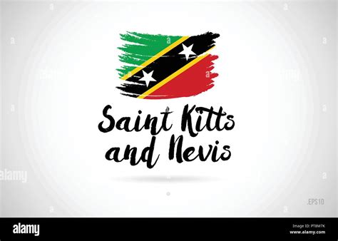 Saint Kitts And Nevis Country Flag Concept With Grunge Design Suitable