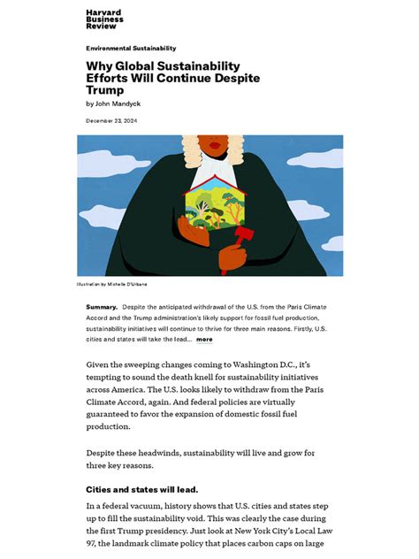 Why Global Sustainability Efforts Will Continue Despite Trump | PDF ...
