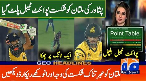 Multan Sultan Vs Peshawar Zalmi Highlights Psl Today Points