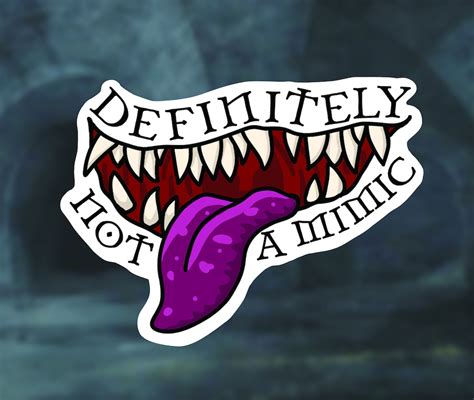 Definitely Not A Mimic Sticker Dandd Sticker Monster Etsy