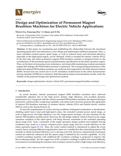 Design And Optimization Of Permanent Magnet Brushless Machines