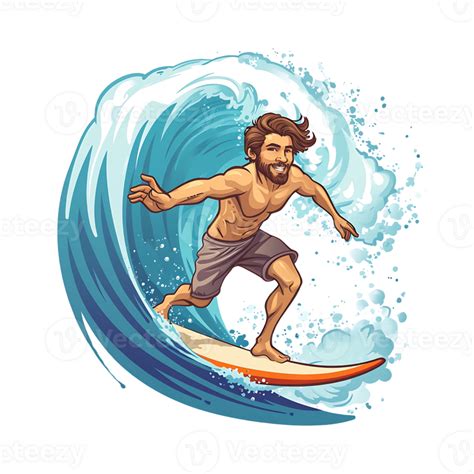 Surfer Surfing On The Ocean Wave On Transparent Background 44620333 Png