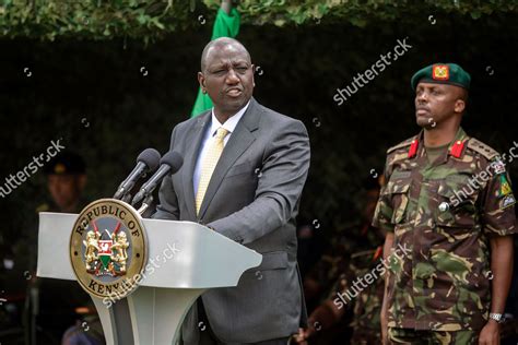 Kenyas President William Ruto Speaks Flaghandover Editorial Stock Photo