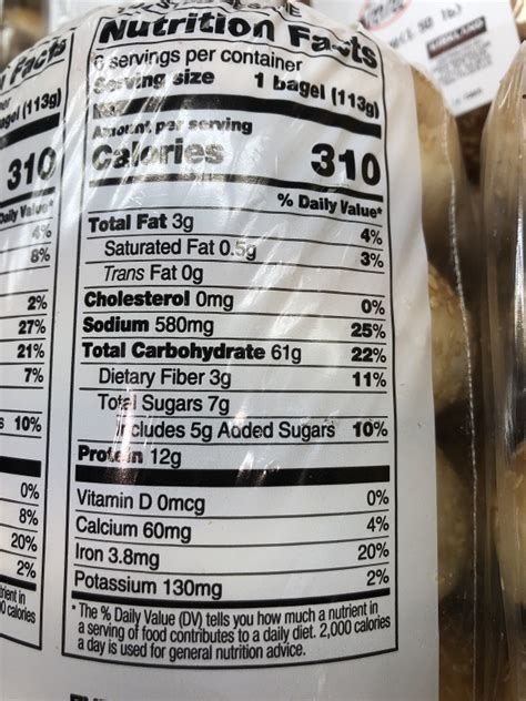 Kirkland Cinnamon Raisin Bagel Nutrition Facts | Besto Blog