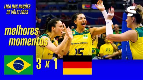 BRASIL 3 X 1 ALEMANHA MELHORES MOMENTOS LIGA DAS NAÇÕES DE VÔLEI