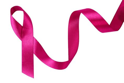 Premium Photo | Pink october pink ribbon on white background