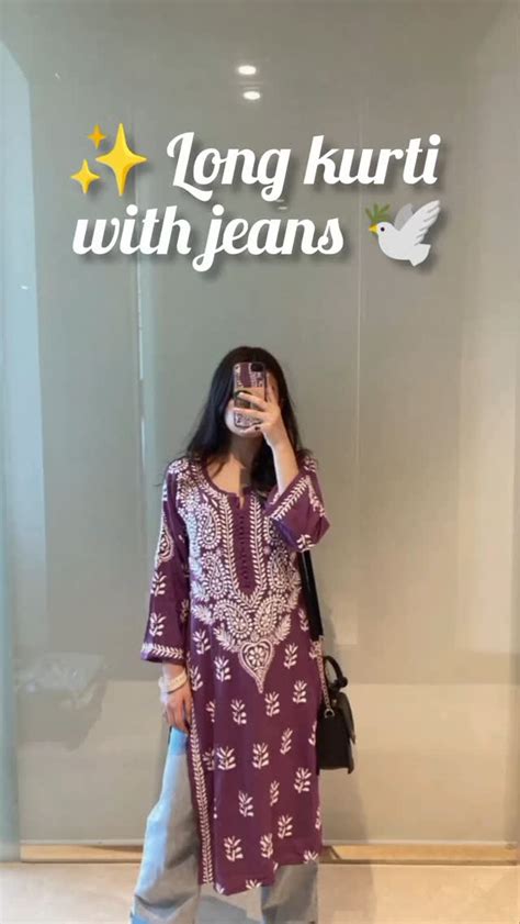 long kurti  jeans