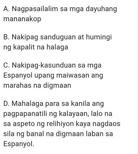 Nagsimula Ang Maraming Pag Aalsa Laban Sa Espanyol Dahil Sa Mga