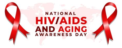 9월 18일 전국 Hiv 에이즈 및 노화 인식의 날 배너 배경 가로 배너 프리미엄 벡터