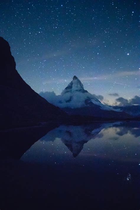 Goodnight Matterhorn Landscape Switzerland Europe Ponderation