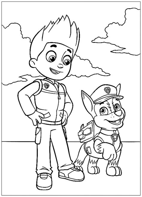 Paw Patrol A Bela Equipa Ryder E Chase Paw Patrol Just Color