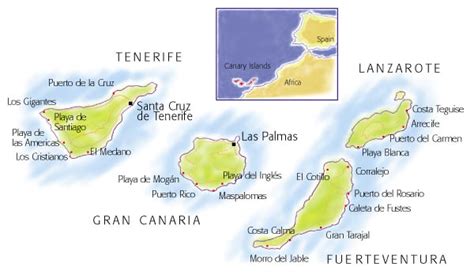 Mapa F Sico De Las Islas Canarias Tama O Completo