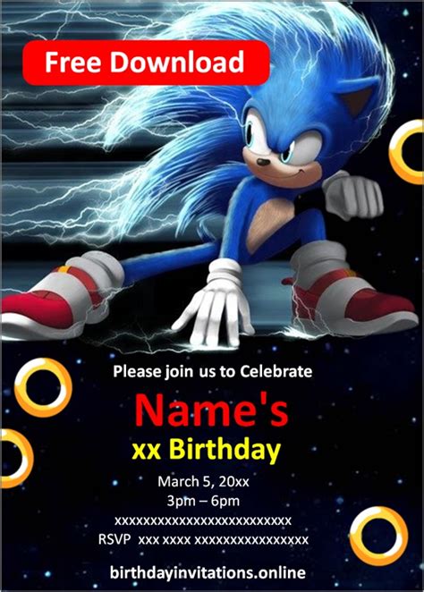 Sonic Birthday Invitations – Birthday Invitations