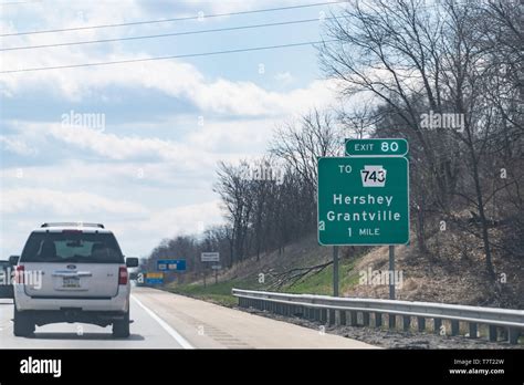 East Hanover Township Usa April 8 2018 Green Road Sign To Hershey