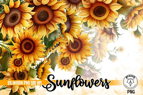 Sunflowers Watercolor Sublimation Graphic By Mfreem · Creative Fabrica