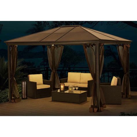 Sunjoy Seville Top 12 Ft W X 9 Ft D Metal Patio Gazebo And Reviews Wayfair