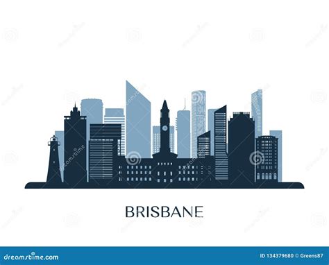 Brisbane Skyline Silhouette. Vector Illustration | CartoonDealer.com #235367762