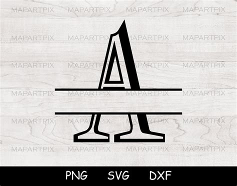 Split Monogram Svg Dxf Png Apellido Svg Letra Dividida A Letra